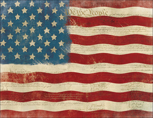 Vintage American Flag Note Card
