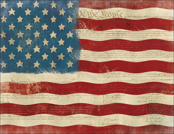 Vintage American Flag Note Card