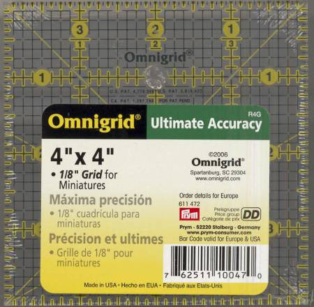 Omnigrid Ruler 4in x 4in With 1/8in Grid For Miniatures