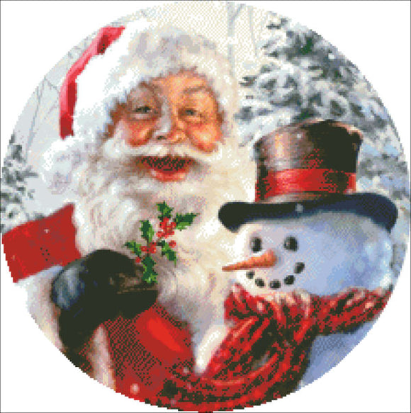 Ornament Santa And Frosty Cross Stitch By Dona Gelsinger