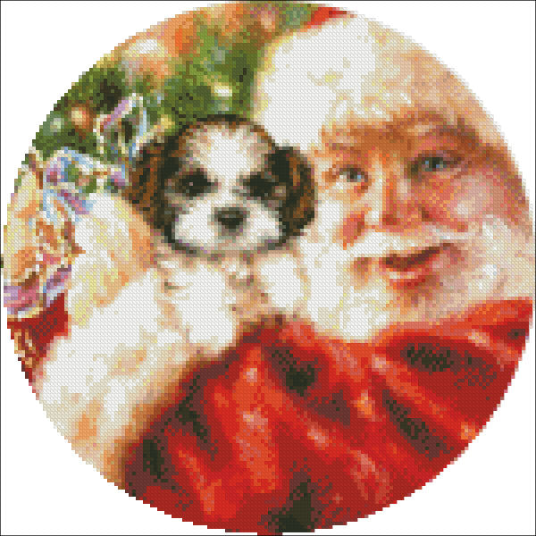 Ornament Shih Tzu For Christmas Cross Stitch By Dona Gelsinger