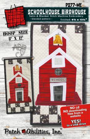 Schoolhouse Birdhouse Machine Embroidery Version by Patch Abilities 