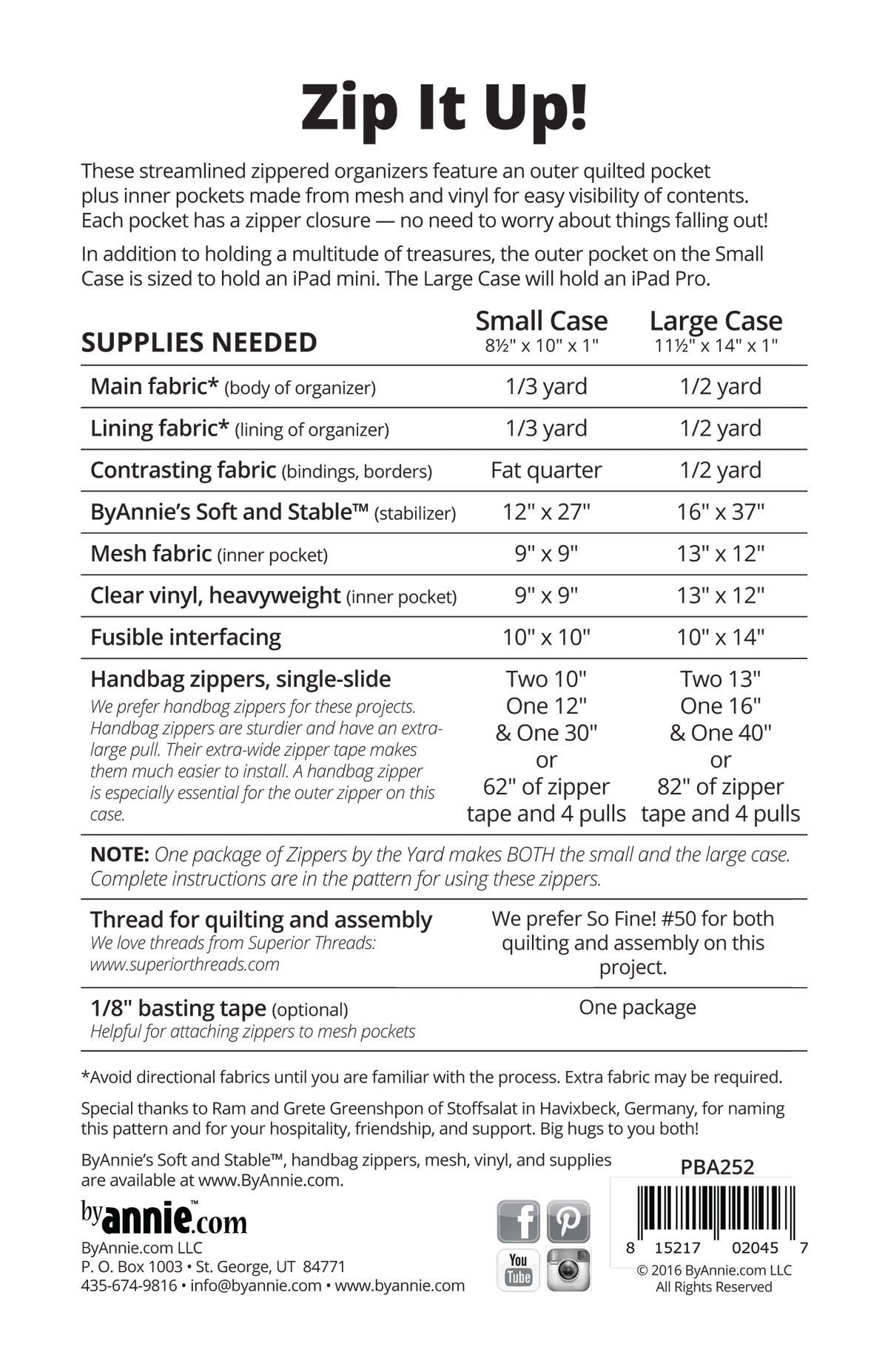Zip It Up! Pattern – Quilting Books Patterns and Notions
