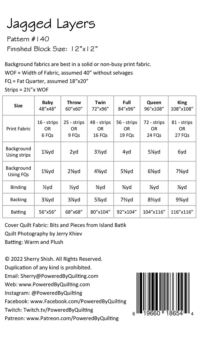 Jagged Layers Quilt Pattern – Quilting Books Patterns and Notions