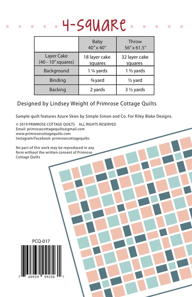 4 Square Quilting Patterns – Quilting Books Patterns and Notions