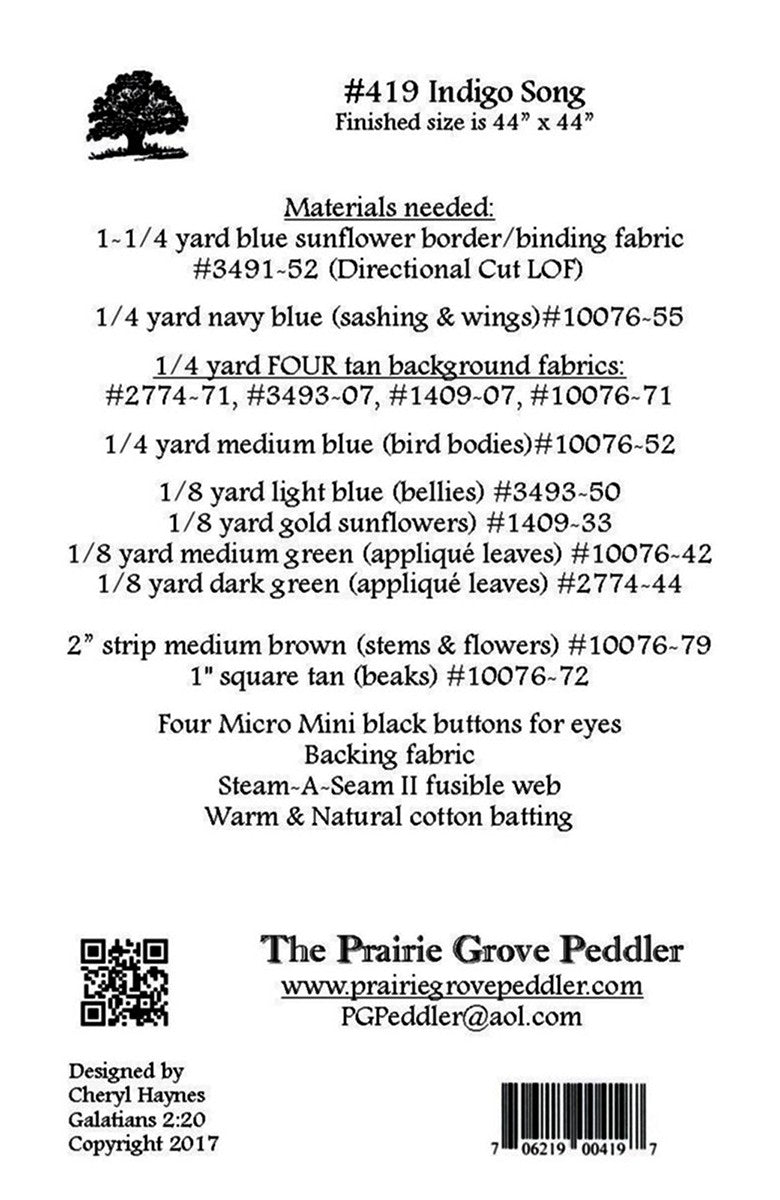 Indigo Song QBPN Pattern – Quilting Books Patterns and Notions