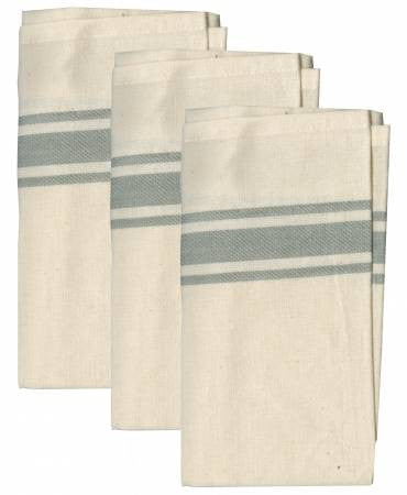 Aunt Martha's Gray Bold Twill Stripe Towels 