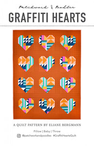 Graffiti Hearts Quilt Pattern by Patchwork and Poodles