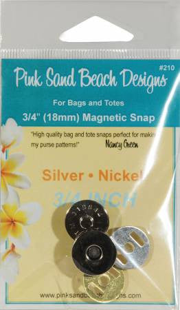 Magnetic Purse Snap - Silver Nickel 3/4in