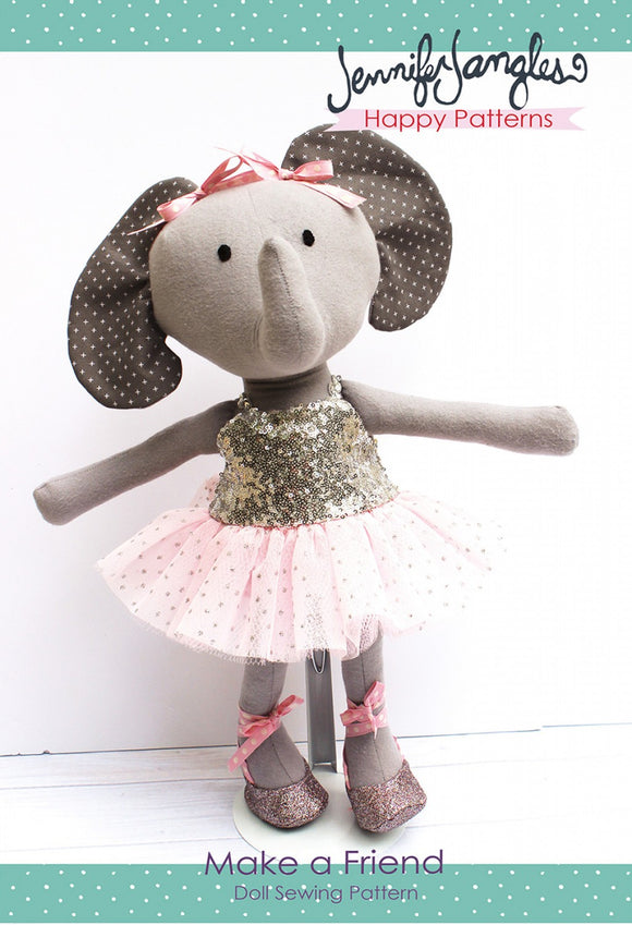 Elena Elephant Make A Friend Doll Sewing Pattern