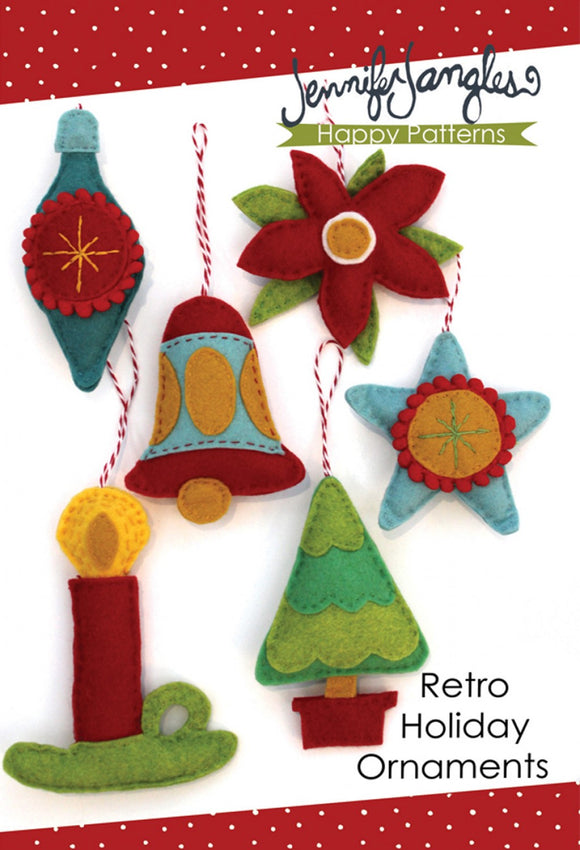 Retro Holiday Felt Ornaments Pattern