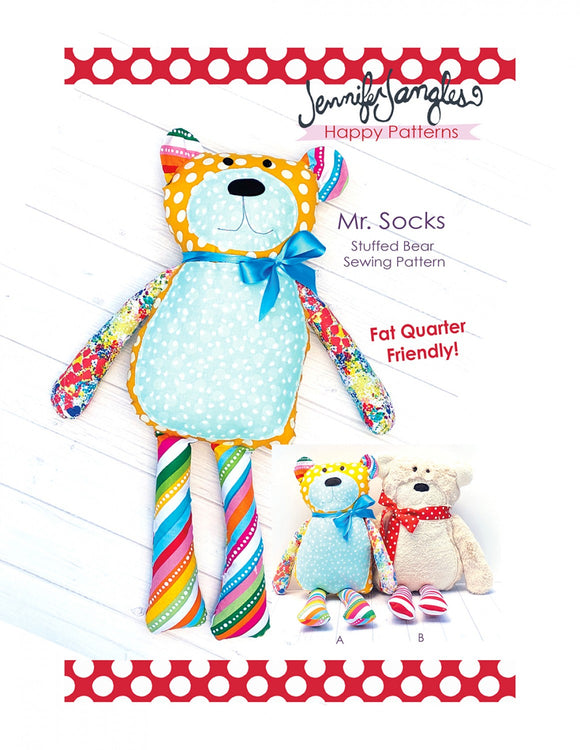 Mr. Socks Stuffed Bear Sewing Pattern