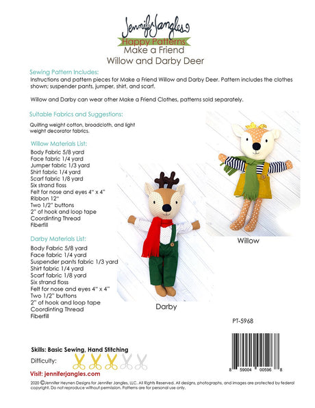 Willow and Darby Deer - Make a Friend Sewing Pattern