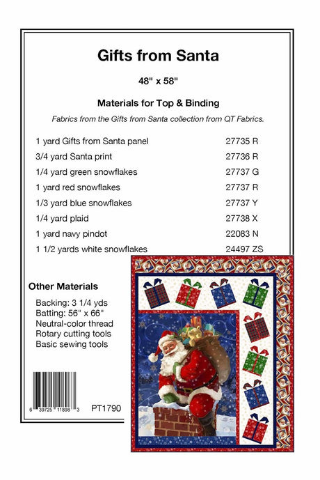 Back of the Gifts from Santa Quilt Pattern by Pine Tree Country Quilts