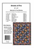 Back of the Streets of Fire Quilt Pattern by Pine Tree Country Quilts