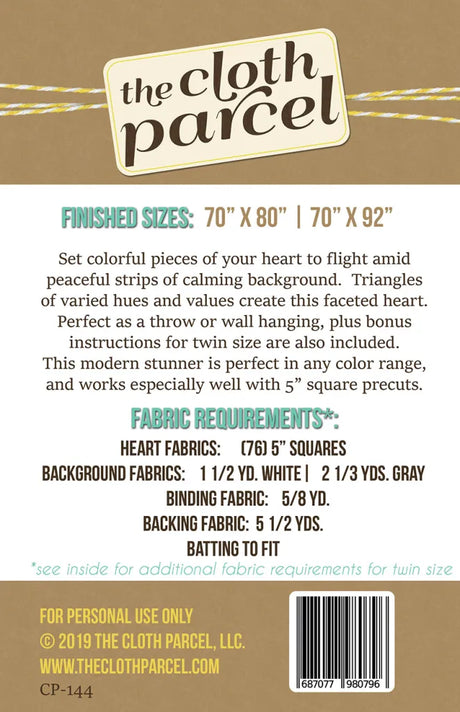 Back of the Piece & Love Downloadable Pattern by The Cloth Parcel