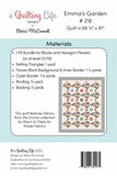 Back of the Emmas Garden Quilt Pattern by Quilting Life Designs