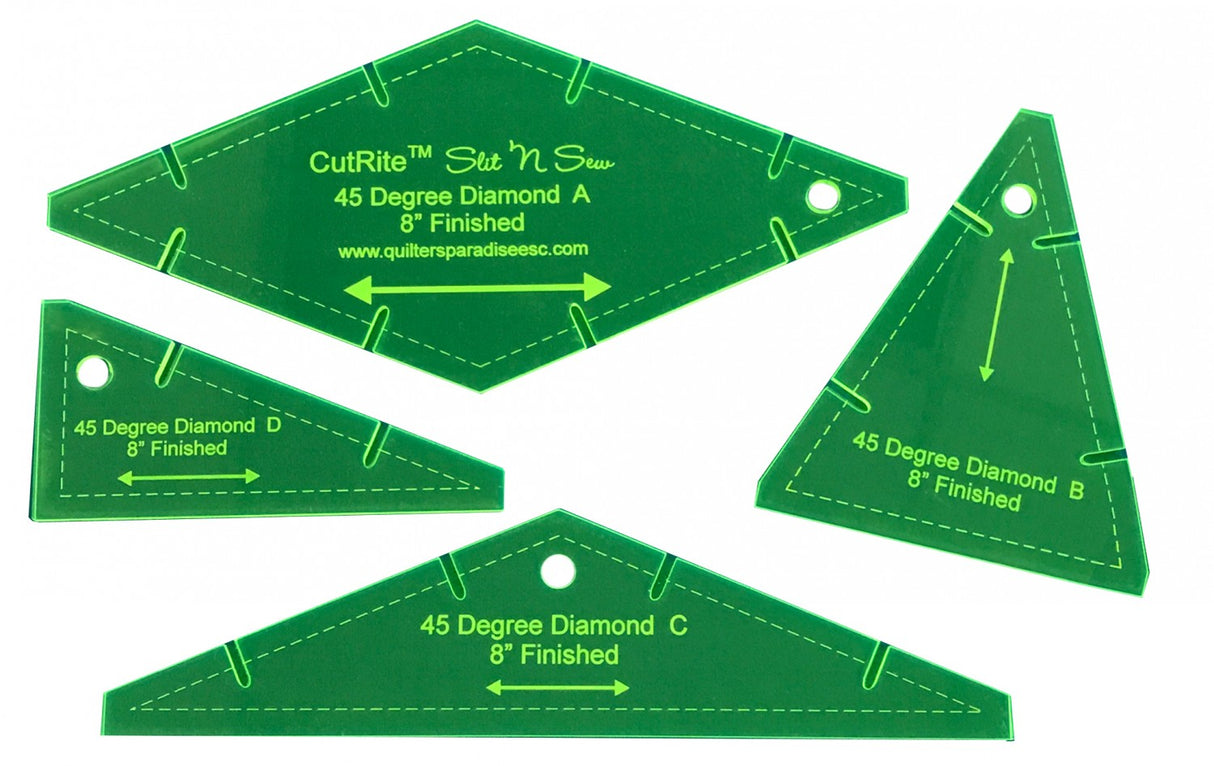 Diamond 45 Degree Template 8in Finished