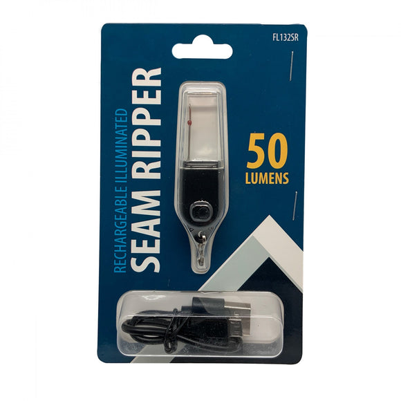 Rechargeable lighted seam ripper