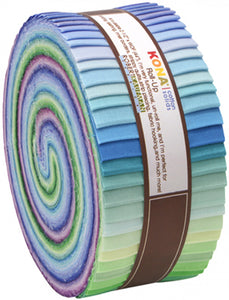2-1/2in Strips Roll Up Kona Solids Sunset Palette 43pcs by Robert Kaufman