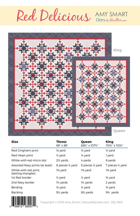 Back of the Red Delicious Quilt Pattern by Diary of a Quilter