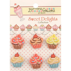 Cupcake buttons in various colors