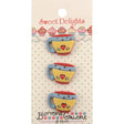 Cute coffee cup buttons in red, blue and yellow