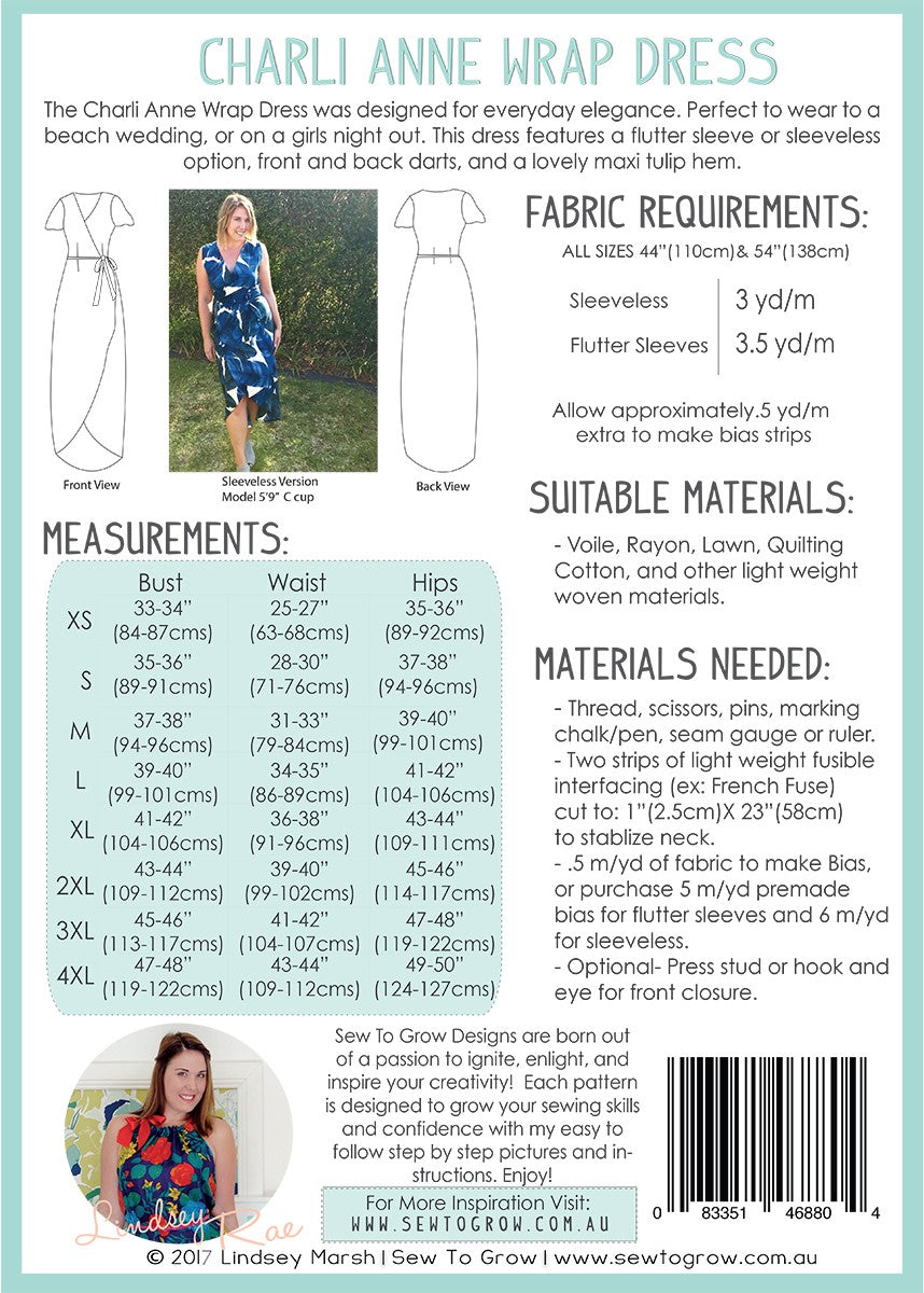 Charli Anne Wrap Dress Quilters Pattern – Quilting Books Patterns and ...