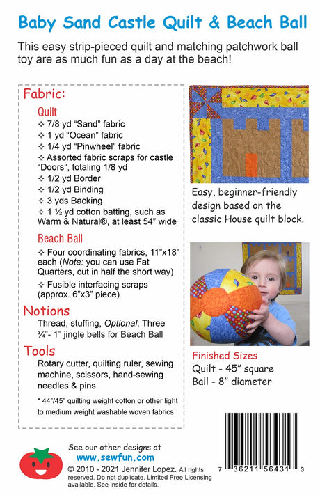 Baby Sand Castle Quilt and Beach Ball