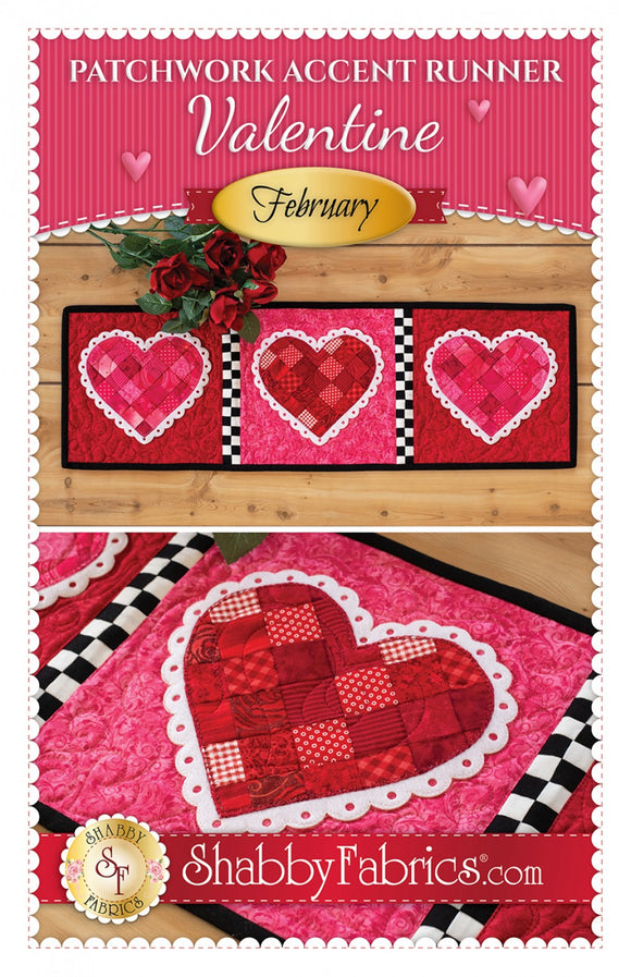 Patchwork Accent Runner Hearts February