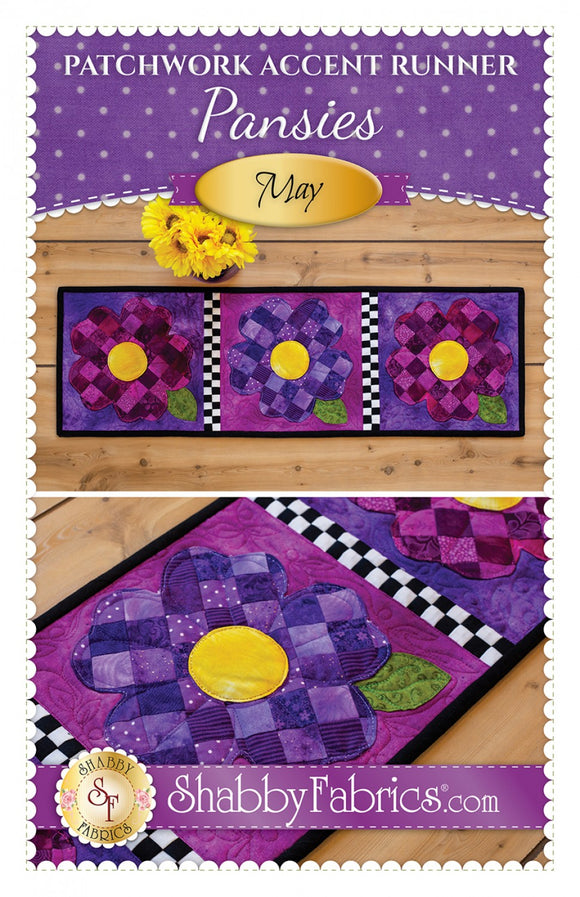 Patchwork Accent Runner Pansies May