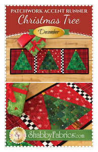 Patchwork Accent Runner Christmas Trees December