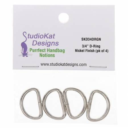 3/4in D-Ring Nickel (pk/4)