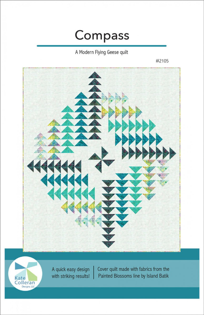 Compass Pattern Print Bed Set Quilt