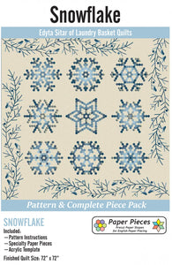 Paper Piece and Acrylic Fabric Cutting Template Pack for Snowflake Complete Set