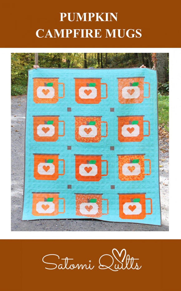 Pumpkin Campfire Mugs Quilt Pattern by Satomi Quilts LLC