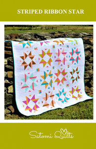 Striped Ribbon Star Quilt Pattern by Satomi Quilts LLC