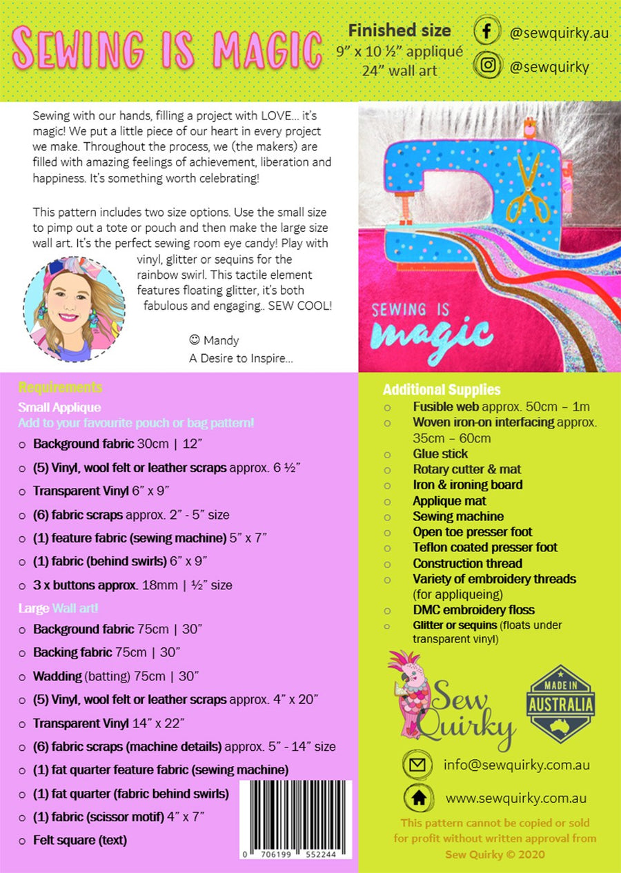 Sewing is Magic Pattern Patterns – Quilting Books Patterns and Notions