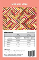 Back of the Modular Maze Quilt Pattern by Sarah Ruiz Quilts
