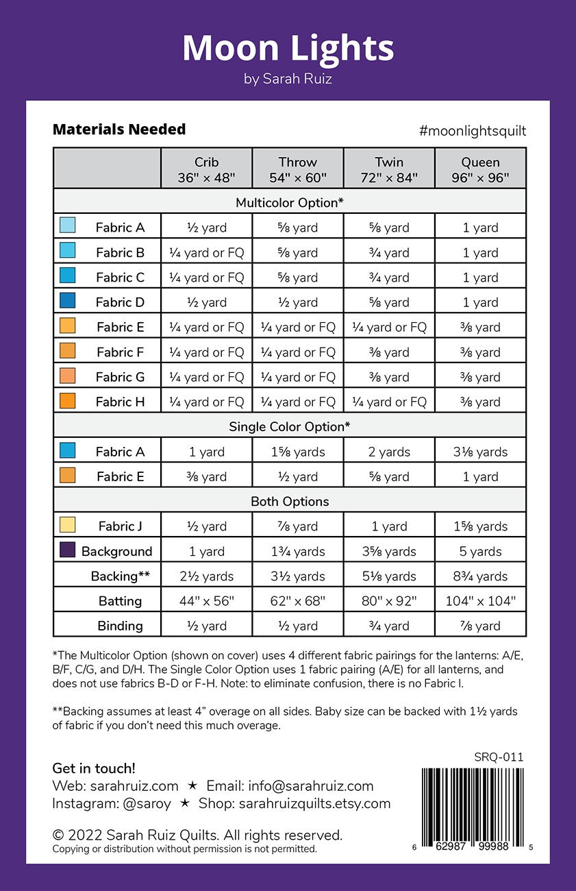 Moon Lights PDF Pattern – Sarah Ruiz Quilts