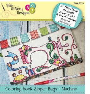CD Coloring Book Zipper Pouch In the Hoop - Machine