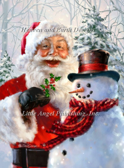 Santa and Frosty Cross Stitch By Dona Gelsinger