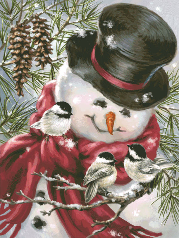 Snowman Snuggles Cross Stitch By Dona Gelsinger