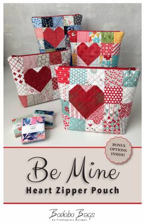 Be Mine Heart Zipper Pouch Pattern by Bodobo Bags