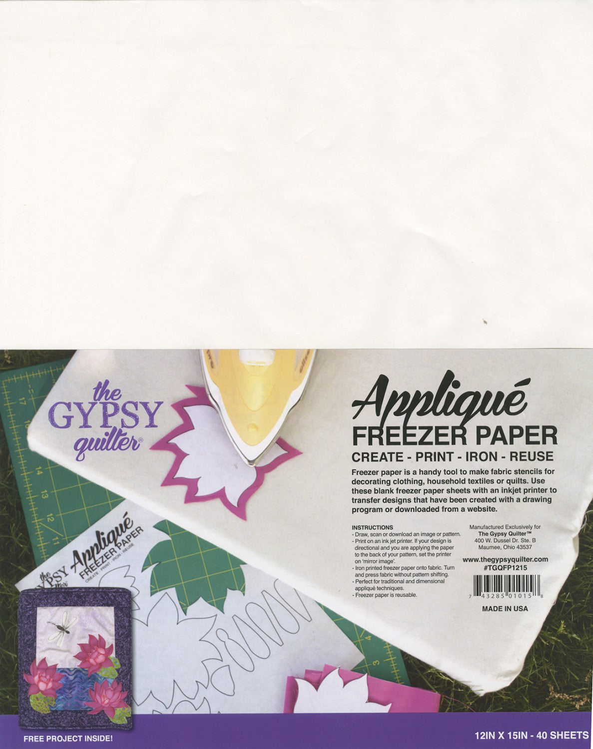 Quilter's Freezer Paper Sheets 30ct