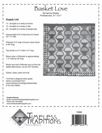 Back of the Basket Love Quilt Pattern by Timeless Traditions Quilts