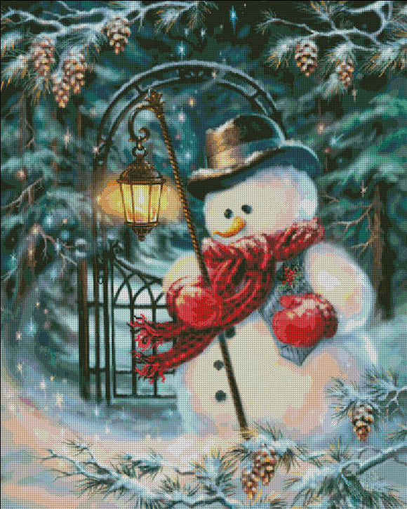 The Enchanted Christmas Snowman Cross Stitch By Dona Gelsinger