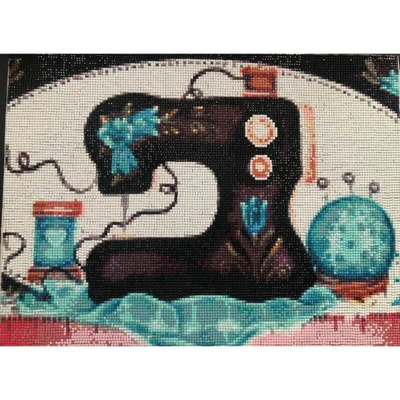 5D Diamond Painting Antique Black Sewing Machine Kit