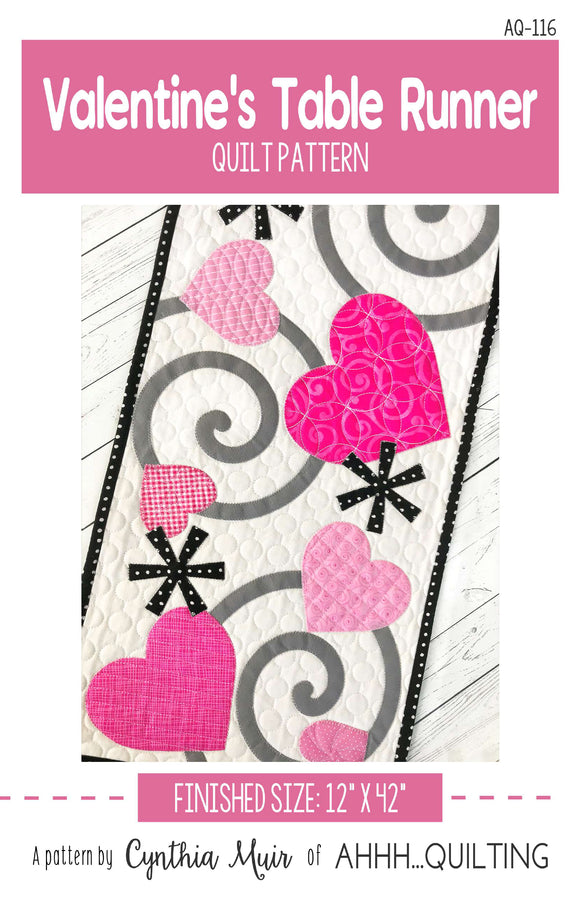 Valentine's Table Runner Downloadable Pattern by Ahhh...Quilting