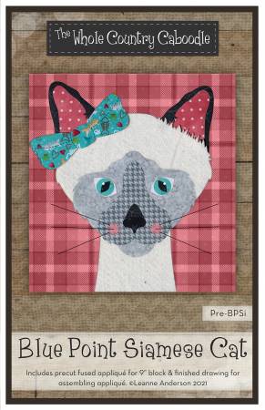 Blue Point Siamese Cat Precut Fused Applique Pack by Whole Country Caboodle